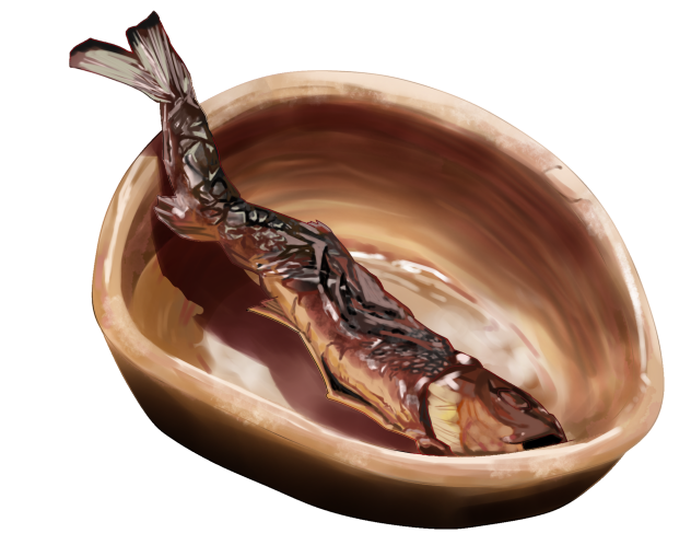 Smoked Char Fish in wooden bowl