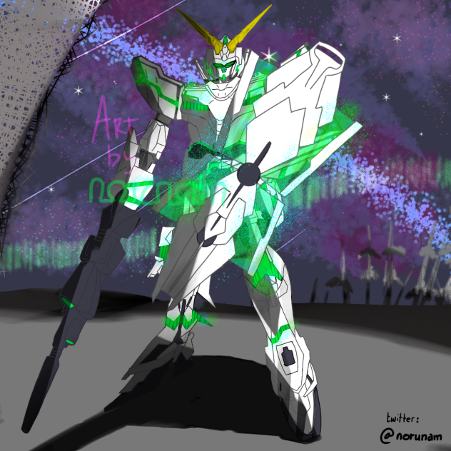 RX-0 Unicorn Destroy Mode Green-colored
