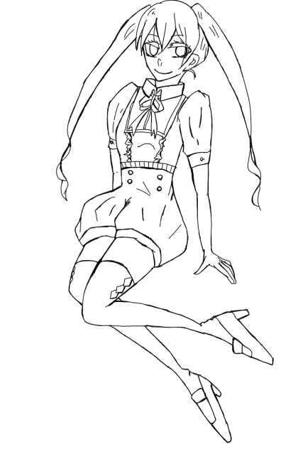 女子 線画