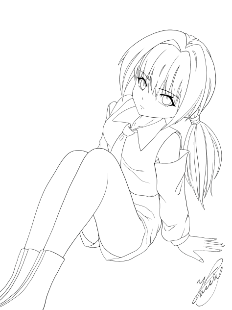 Girl's rest（線画）
