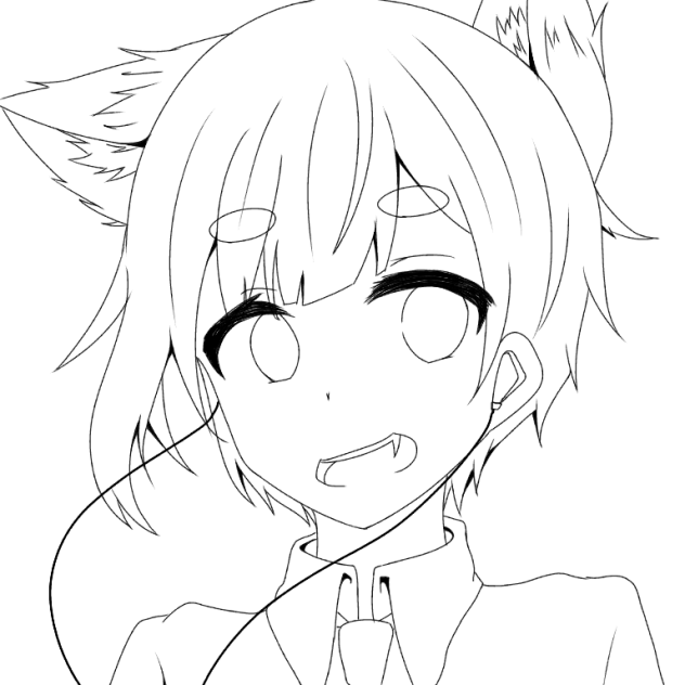 線画 女の子 ㉒