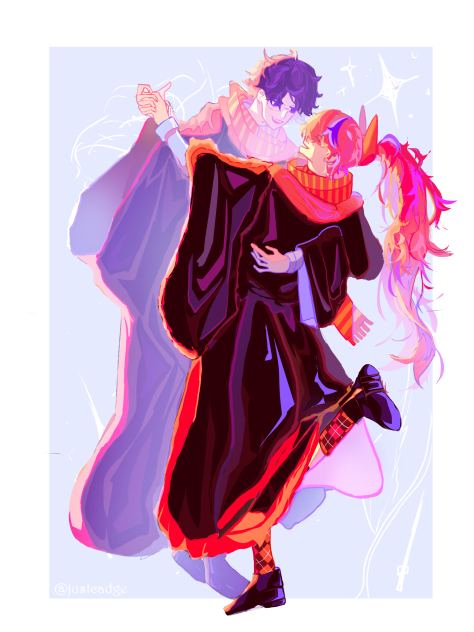 Kasumi and Joker as Hogwarts students