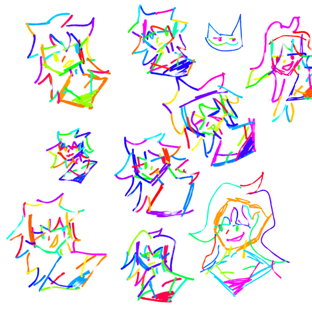 Doodles with a rainbow pen