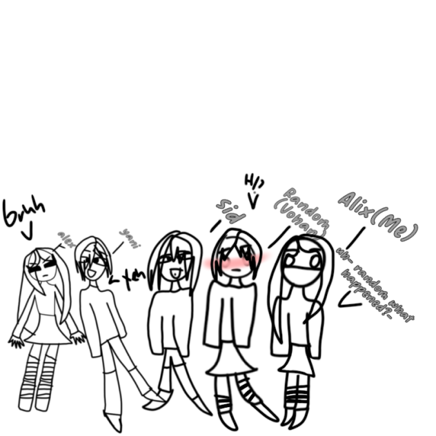 Mah friend group as a drawing