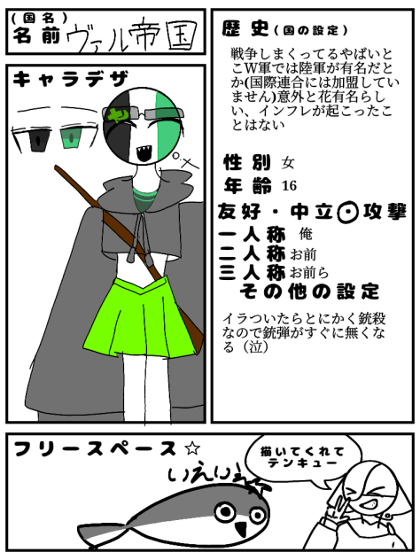 キャラ募集だぞコノヤロー