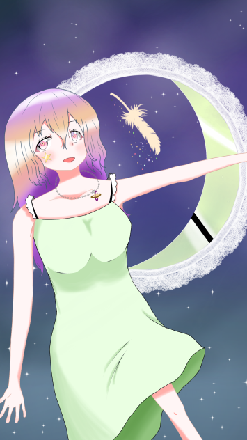 夜空を漂う少女