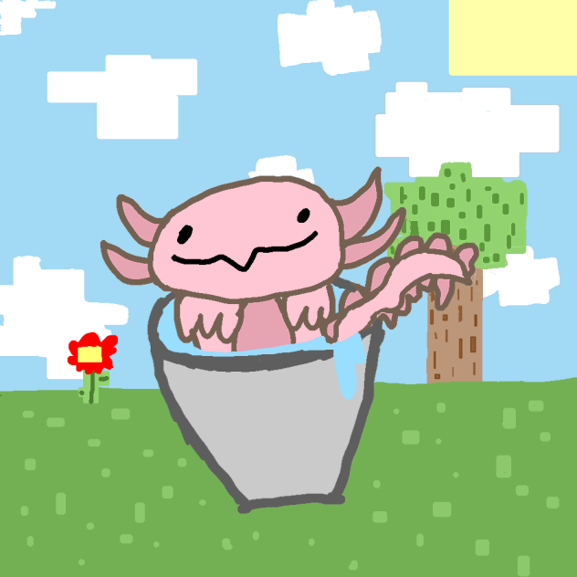 Cute Minecraft axolotl