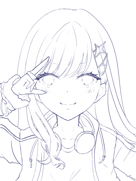 杏ちゃん　線画