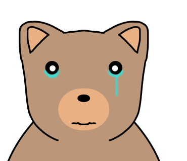 辛くて泣いてるくまのイラストを描きました
