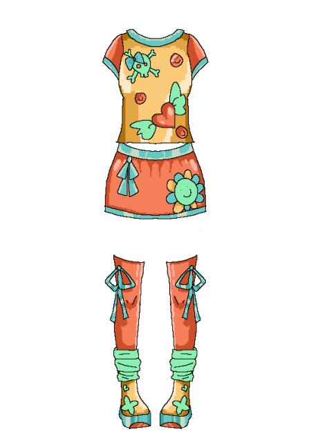 y2k outfit yellow (pixel)