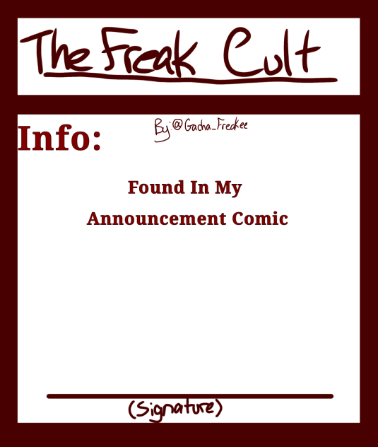 Freak Cult Sign Ups!