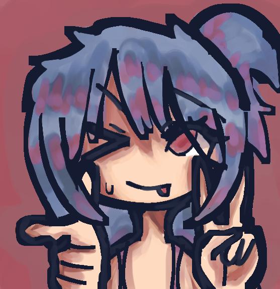 girl with blue hair idk
