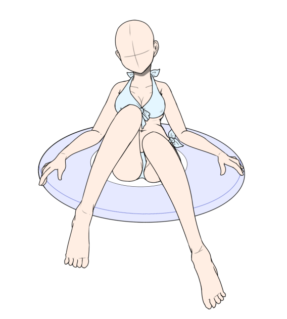 トレス_女性と浮き輪_