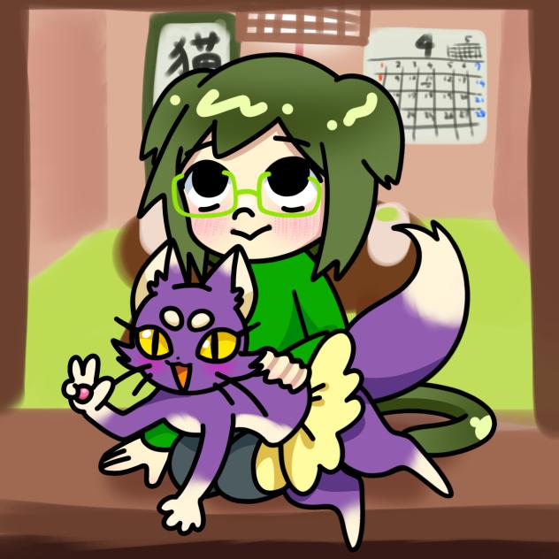 でかいしっぽの猫と人間になった猫