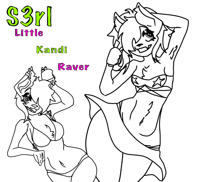 little kandi raver furry cover fanart
