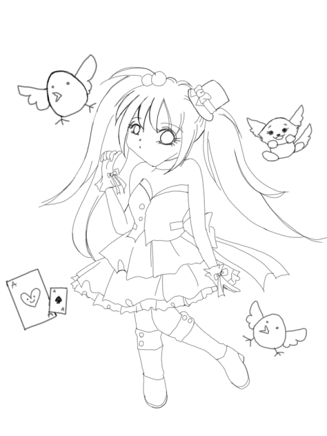 mini magician girl☆ 塗り絵