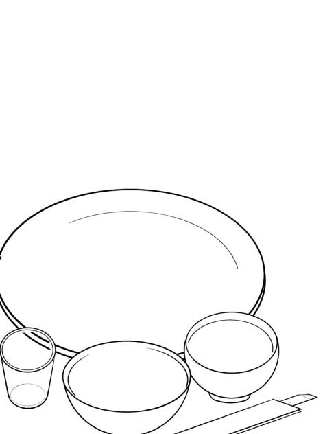 ごはんプレートの線画