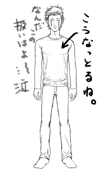 続シャツの下