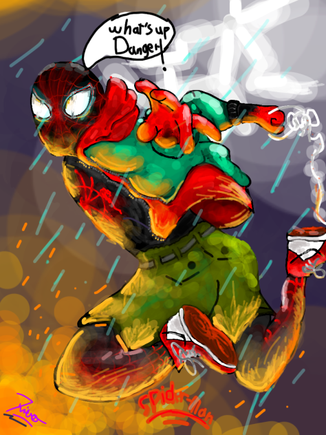 Spiderman miles morales.background when