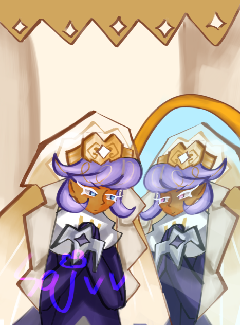 Pastry praying in front of a mirror - ibisPaint