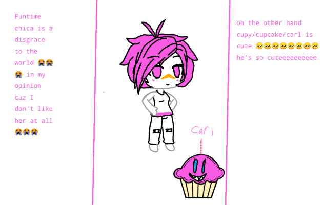 Funtime chica and Carl the cupcake