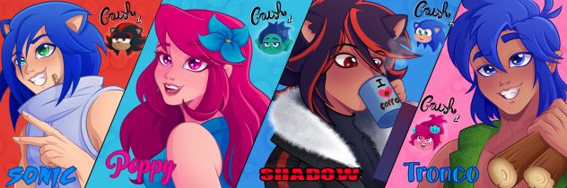 sonic, poppy, shadow e Branch