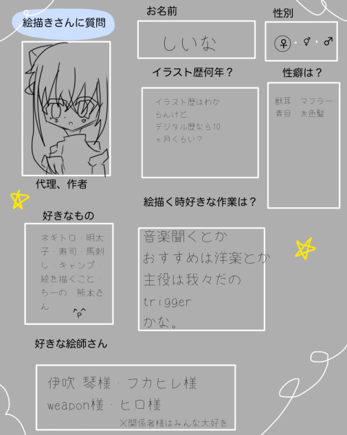 絵描きさんに質問