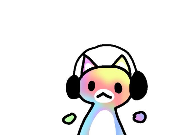 Cat listening to music