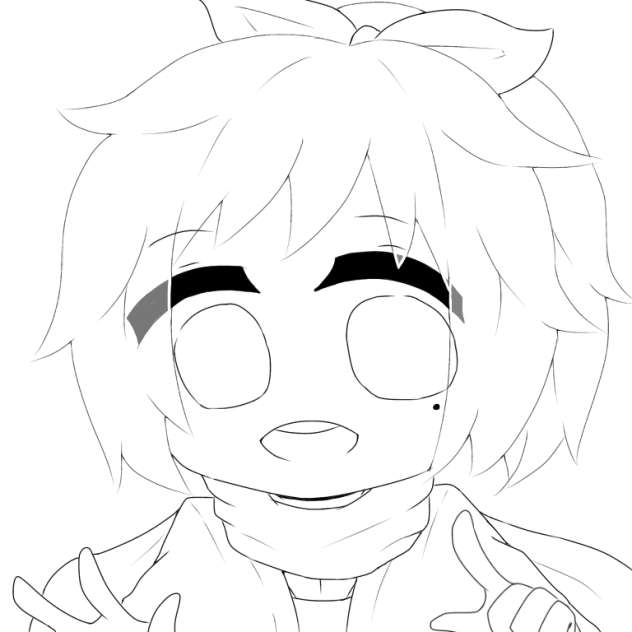 首が落ちる線画