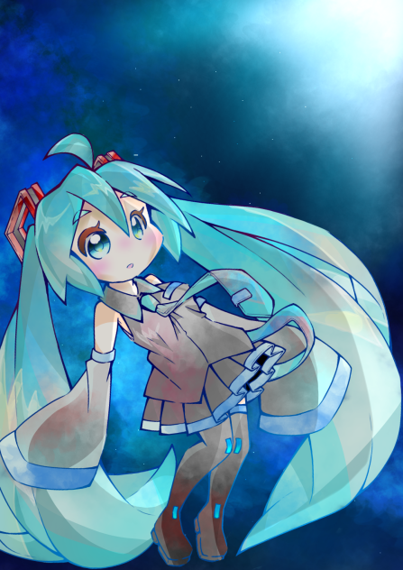 線画借りました！ミクちゃん