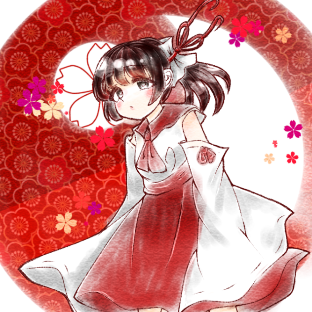 お疲れ巫女さんのため息