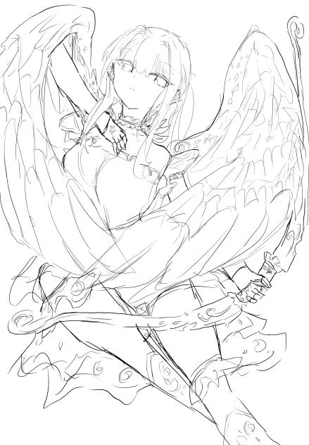 キューピット　線画