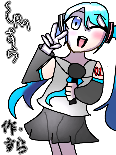 初音ミク線画塗り