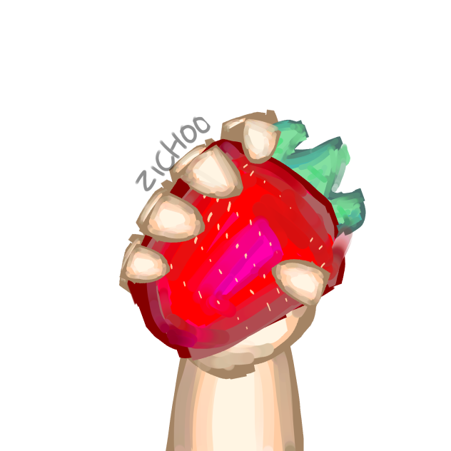 strawberry and hand