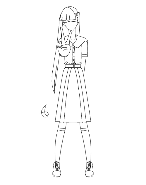 School Girl Wearing a Mask