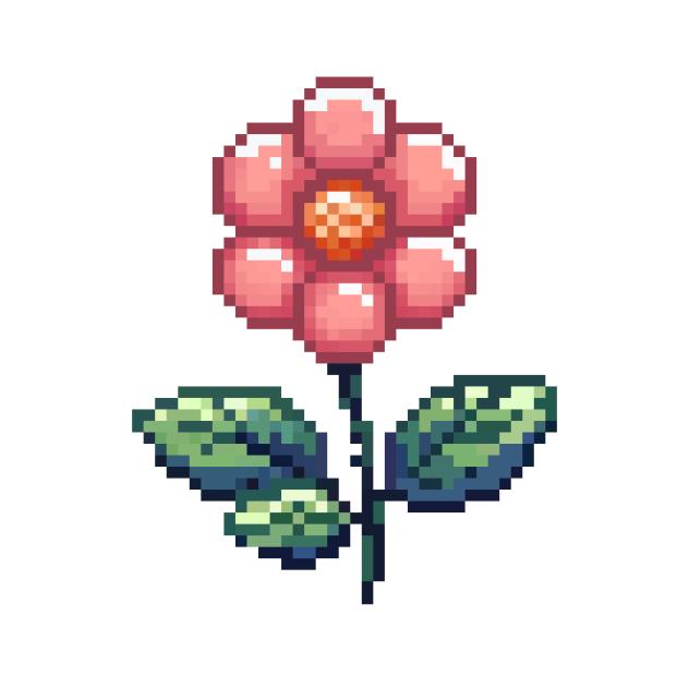Pink Pixel Rose