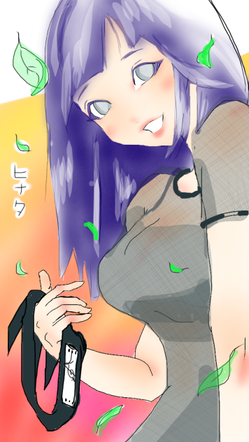 線画。ナルト。ヒナタ塗ったの