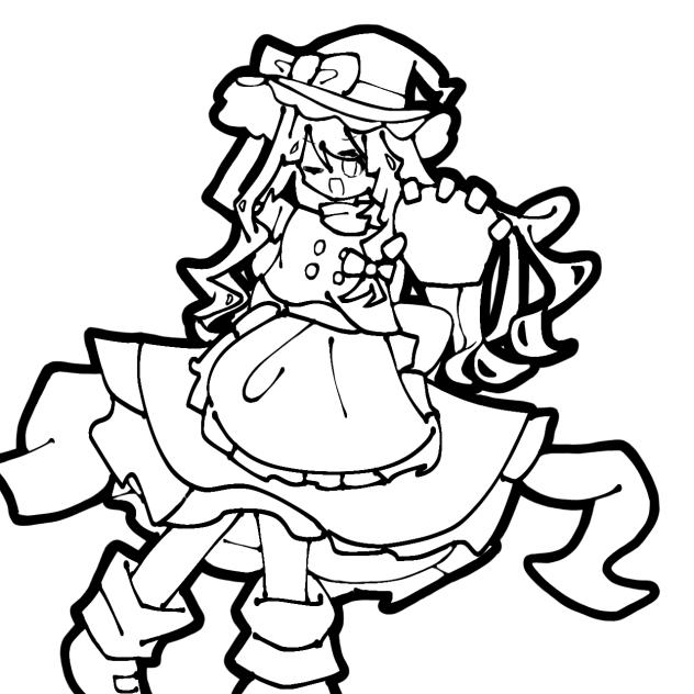 【絵】和歌、神秘的なキャラクターの線画アート 線画 - ibisPaint