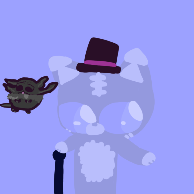 black axoloto and a fancy cat