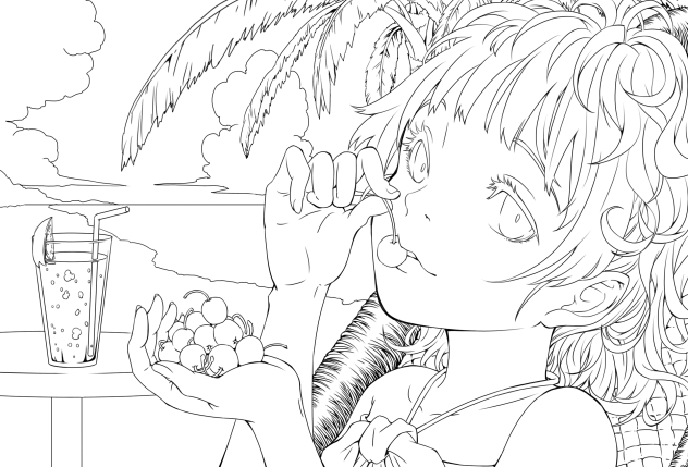 ☆Cherry kiss☆(線画)