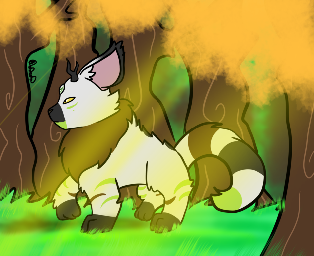 A cat in a forest - ibisPaint