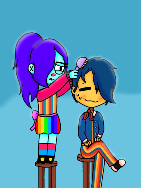Sabrina peinando a Wally