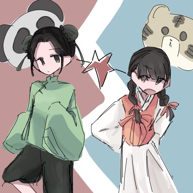 🇨🇳👧🇰🇷👧