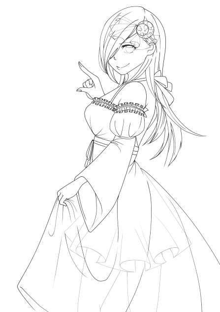 魔女様のお洋服@線画