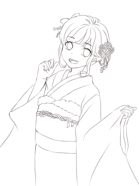 ぬりえ(あけましておめでとうございます)