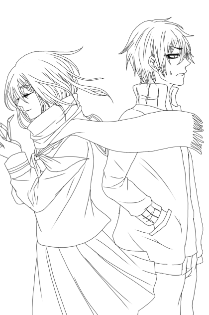 【線画】アヤノとシンタロー