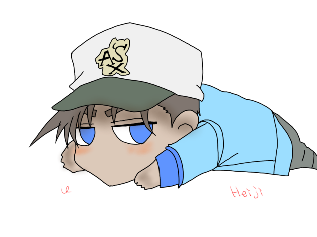 服部平次だる〜んポーズ描いてみた。
