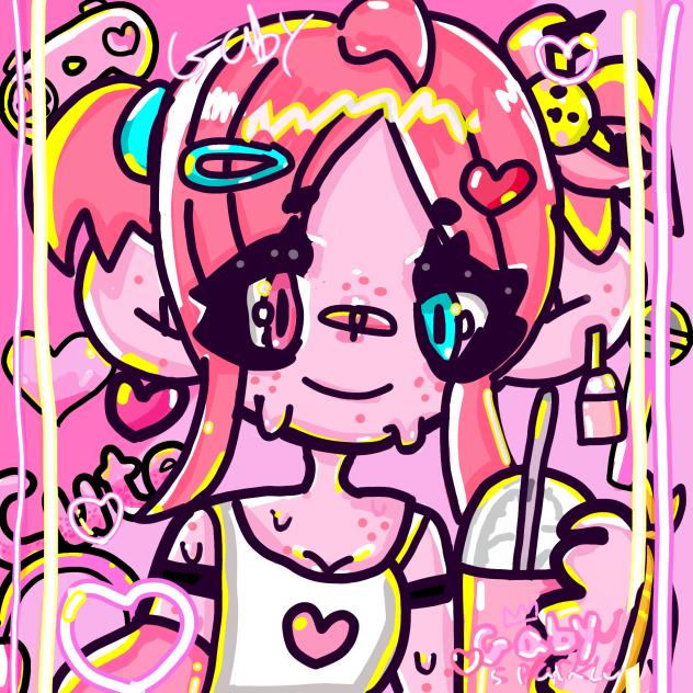 subway pink  slime girl  Gaby Sparkle