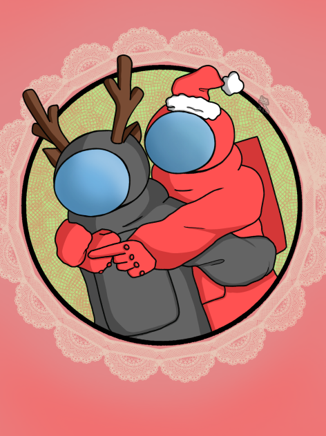 black x red christmas fanart
