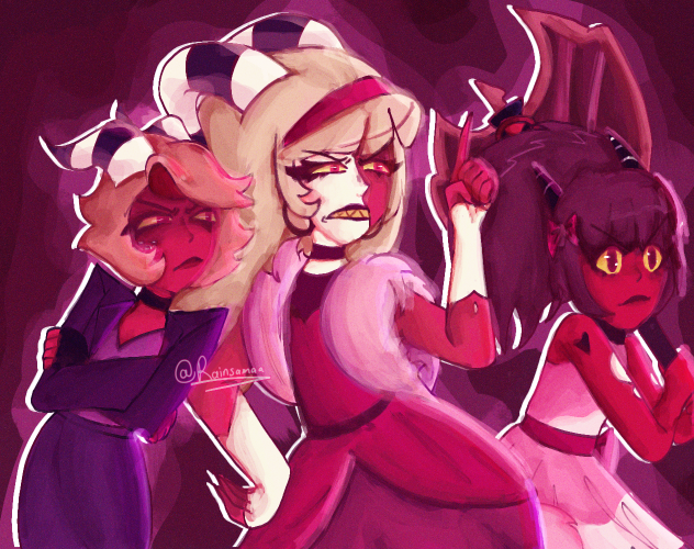 Helluva Boss Blitzø Millie Moxxie Fanart